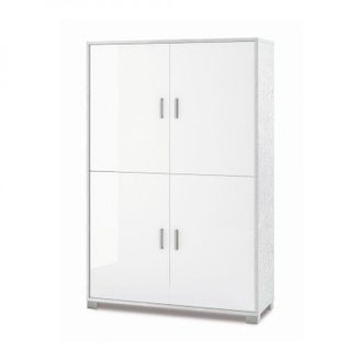 OEM Mueble De Oficina Blanco Con Cuatro Puertas Y Baldas 107x41x H162 Cm