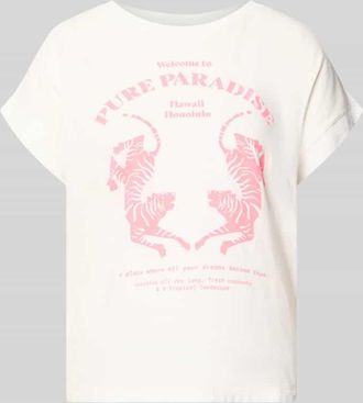 Milano Milano Italy Regular Fit T-Shirt mit Motiv-Print in Weiss, Gr&ouml;&szlig;e XXL