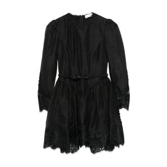 Zimmermann Short Dresses, female, Black, Size: XS Hypnotic Lace Trim Mini Dress