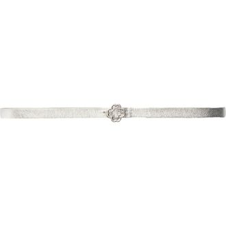 Maje Slim belt with Clover buckle in Silver at Nordstrom, Size Large