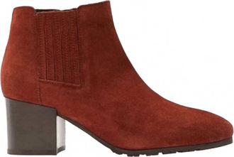 Aquatalia Womens Charlotte Chelsea Suede Leather Waterproof Booties In Rust