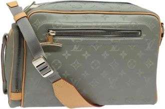 Louis Vuitton Tweedehands Canvas Louis Vuitton tassen - Dames - Vintage Schoudertas - Grijs - ONE Size - Leer - Vintage