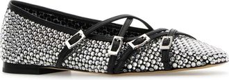 Mach & Mach Womens Mach&mach Square Ballet Flat Black Fabric