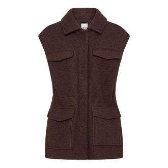 Ichi Ichi - IhStipa Waistcoat - Dames - Jassen - Bruin - Maat: L