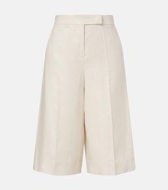 Max Mara Kaki linen wide-leg Bermuda shorts