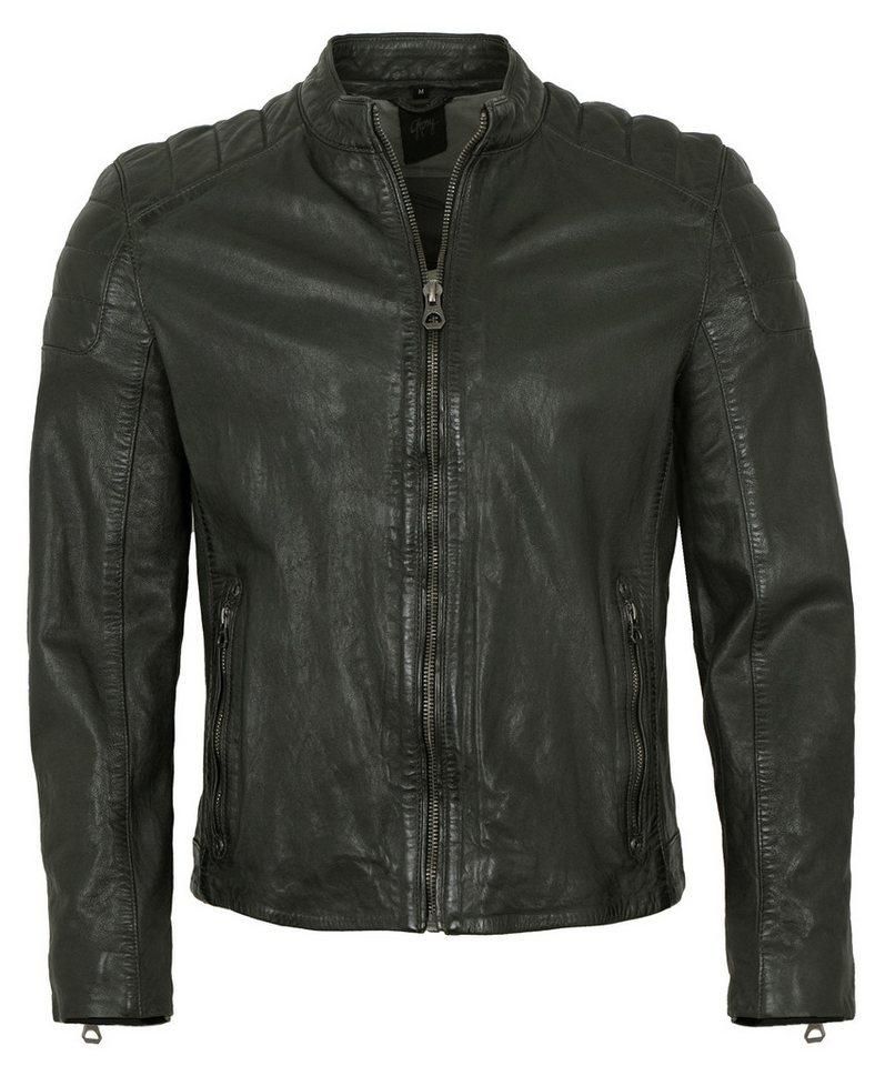 Jilani Lederjacke Lederjacke Herren Oliv Bikerjacke Lederjacken