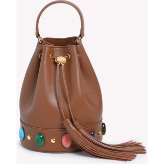 Gianvito Rossi Sienna Shanti Bag in Brown Raffia And Leather at Nordstrom, Size Medium