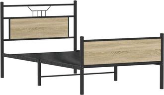vidaXL Estructura de cama sin colchón madera roble Sonoma 100x200 cm Vidaxl