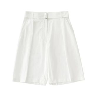 STUDIO NICHOLSON Long Shorts, female, White, Size: 2XS Creon Belted Pleated Short