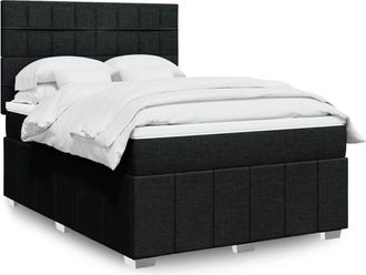 vidaXL Vidaxl - Cama Box Spring Con Colch&oacute;n Tela Negro 160x200 Cm
