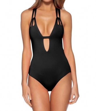 BECCA by Rebecca Virtue Virtue Code Skylar Loop Plunge One-Piece In Black