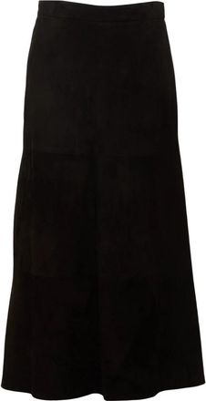 Max Mara Lange Su&egrave;de Rok - Dames - Midirokken - Zwart - S - Su&egrave;de - Rokken
