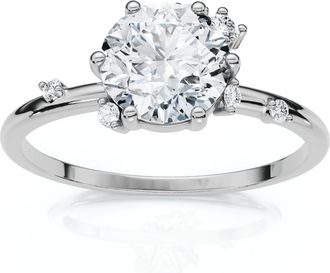 Pompeii3 1Ct Diamond Flame Engagement Ring 14k Gold Lab Grown EF/VS