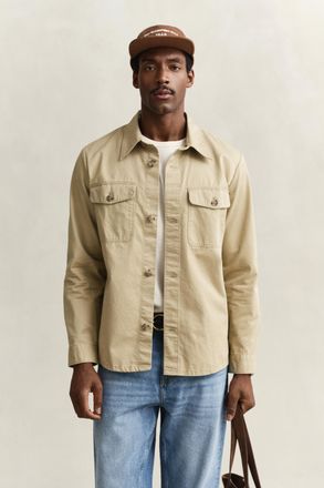 GANT Men Cotton Twill Overshirt (XXXL) WOODY BEIGE