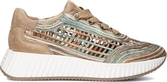 Softwaves Schoenen, Dames, Veelkleurig, 37 EU, Groene lage sneakers voor dames