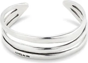UNOde50 Sterling Silver-Plated Bracelet with 2 Grey, 1 White and 1 Pink Crystal at Nordstrom, Size Medium