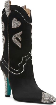 Betsey Johnson Toby Western Boot in Black Multi at Nordstrom, Size 7.5