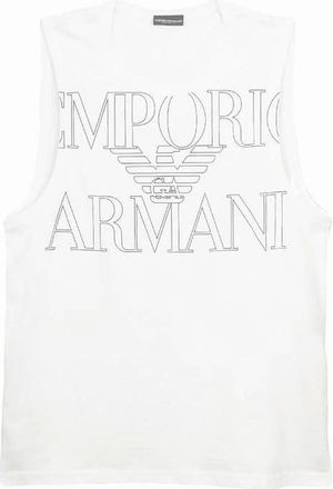 Emporio Armani Mens Emporio Armani Bold Logo Vest, White - Size: Regular/40