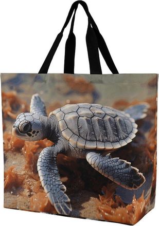 Generic Cut Sea Turtle Women Handbag Eco Friendly Shopping Bag Foldable Handbags For Daily Use Ladies Travel