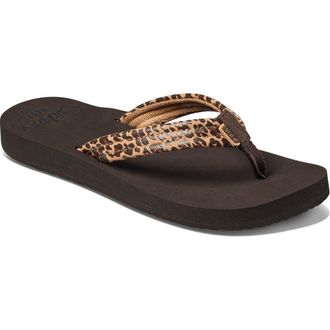 Reef Cushion Breeze Flip Flop in Leopard at Nordstrom, Size 6
