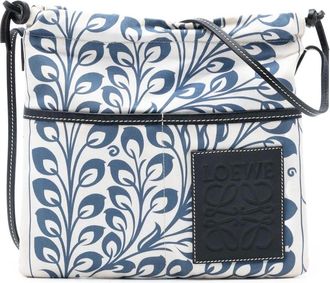 Loewe Pre-owned Cross Body Bags, female, White, Size: ONE SIZE Pre-owned Leaf-Print Drawstring Bag