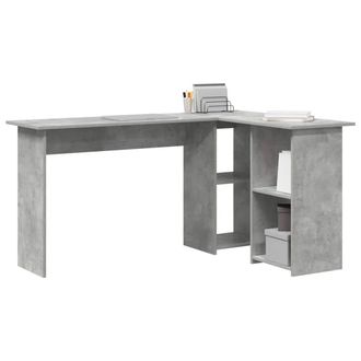 Berkfield Home Traditional Concrete Grey Computer Desk Concrete grey Particle board