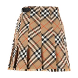 Burberry Dames, Rokken, Beige, Maat: 2XS Wol
