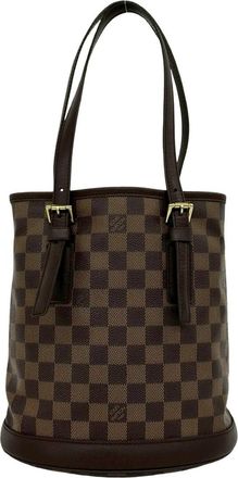 Louis Vuitton Brown Leather Pvc Pouch Shoulder Bag Tote Bag (Pre-Owned)