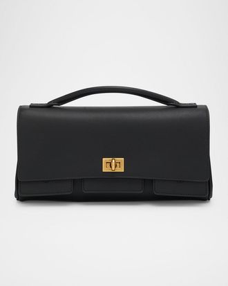 Balenciaga Bel Air Flap Leather Top-Handle Bag