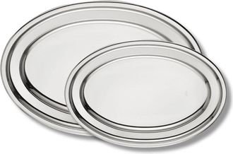 Inoxriv Set of 2 THEMA 35/45 oval trays, steel