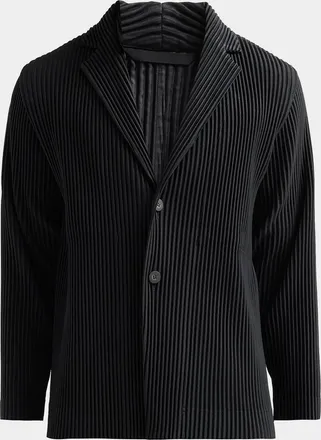 Homme Pliss&eacute; Issey Miyake Pleated Knit Blazer