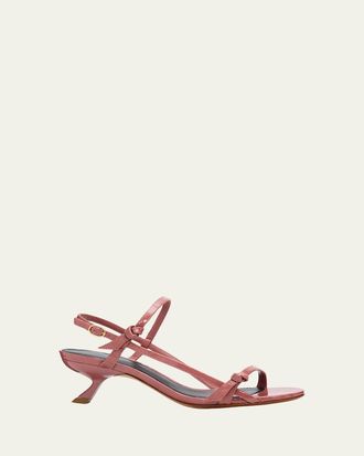 Alexandre Birman 50mm Clarita Caged Croc-Embossed Leather Sandals