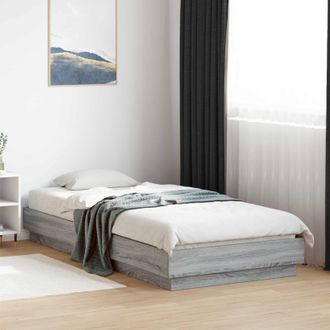 vidaXL Vidaxl Letto Con Led Sonoma Grigio 80 X 200 Cm Legno Ingegnerizzato
