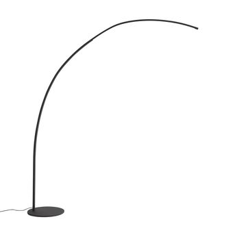 QAZQA Qazqa L&aacute;mpara De Arco Moderna Negra Con Led Y Atenuador T&aacute;ctil