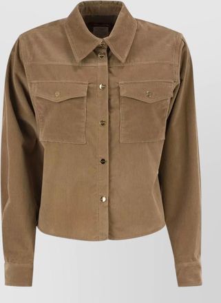 Max Mara ribbed cropped overshirt