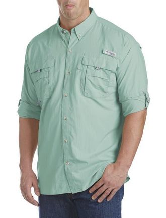 Columbia Big & Tall PFG Bahama II Long-Sleeve Sport Shirt in Misty Jade at Nordstrom, Size Xx-Large