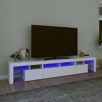 Berkfield Home TV Cabinet with LED Lights White 230x36.5x40 cm