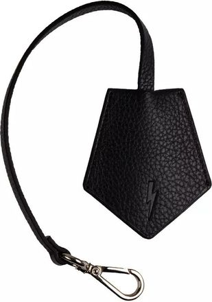 Neil Barrett Zwarte Leren Sleutelhanger voor Mannen