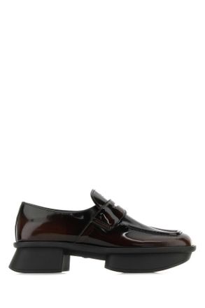 Prada Womens Brown Leather Equal Loafers - Dark Brown - Size EU 38