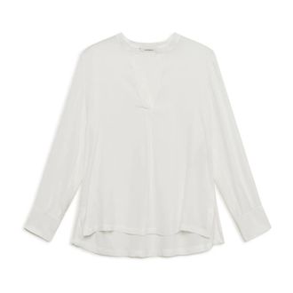 Maliparmi Blouses, female, White, Size: 2XL Fluid Crepe Shirt