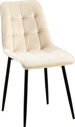 Clp Silla de comedor con patas de metal y asiento de Terciopelo Crema