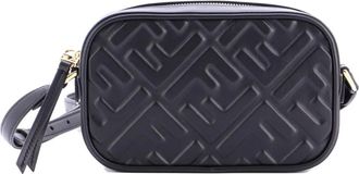 Fendi Camera Case Bag Zucca Embossed Leather Mini crossbody bag - Nero