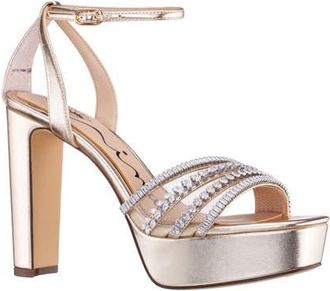 Nina Agitha Ankle Strap Platform Sandal in Platino at Nordstrom, Size 8.5