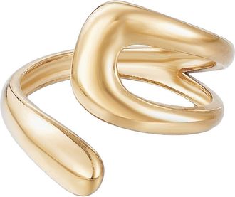 Adornia 18K Gold Plated Stainless Steel Bypass Ring at Nordstrom Rack, Size 6