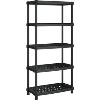 vidaXL Storage Shelf 5-Tier Black 93.5x45.5x194.5 cm pp Vidaxl