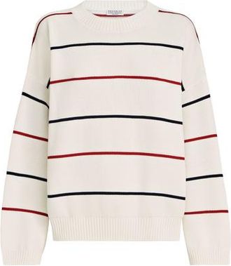 Brunello Cucinelli Textured stripe sweater in Panama at Nordstrom, Size Xx-Small Eu