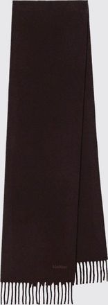 Max Mara Sciarpa in pura lana con frange e logo a contrasto