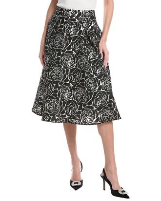 Gracia Floral Print Burnout Wide Skirt
