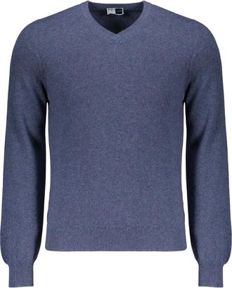 Fedeli V-hals Trui - Heren - V-hals truien - Blauw - S - Kasjmier - Truien & Vesten