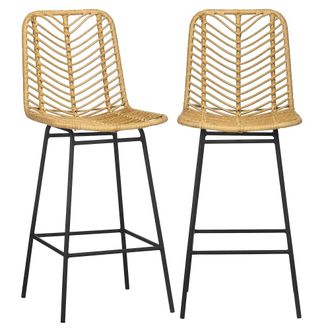HOMCOM Taburetes de cocina 42.5x52x102 cm madera natural